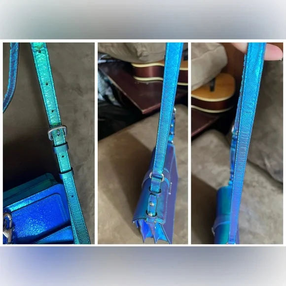 Rare NWOT Rebecca Minkoff Hudson Moto Iridescent Crossbody Shoulder Bag Purse - Picture 12 of 16